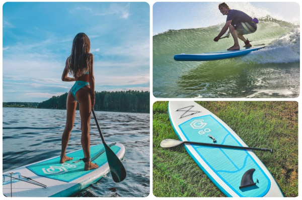 Надувная доска для sup-бординга (Сапборд) надувной GQ290 (белый/синий) 9'5 (285см)